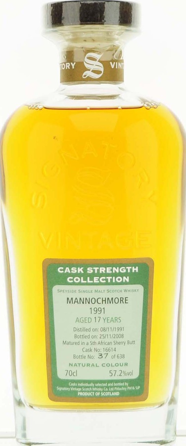 Mannochmore 1991 SV Cask Strength Collection 17yo South African Sherry Butt #16614 57.2% 700ml