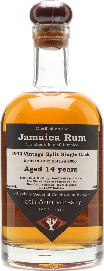 Mac Y 1992 Jamaica Vintage Split Single Cask 14yo 63% 700ml