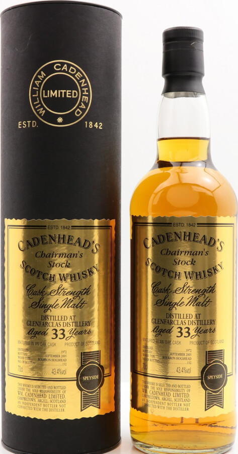 Glenfarclas 1972 CA Chairman's Stock 33yo Bourbon Hogshead 43.4% 700ml