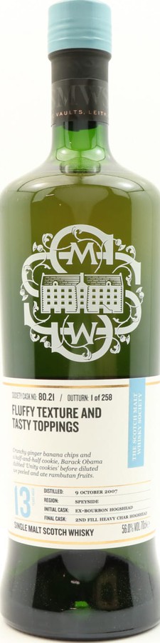 Glen Spey 2007 SMWS 80.21 Fluffy texture and tasty toppings 56% 700ml