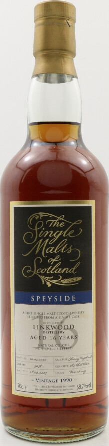 Linkwood 1990 SMS The Single Malts of Scotland Sherry Hogshead #5038 58.7% 700ml
