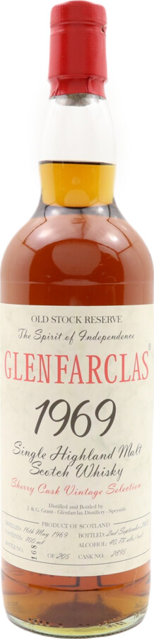 Glenfarclas 1969 Old Stock Reserve Oak Cask #2895 40.7% 700ml