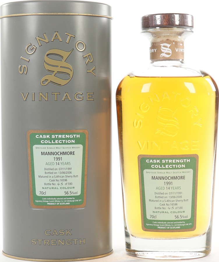 Mannochmore 1991 SV Cask Strength Collection South African Sherry Butt #16596 56.5% 700ml