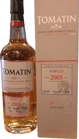 Tomatin 2005 Single Cask 1st Fill Bourbon Barrel #2696 Whisky Live Belgium 50% 700ml