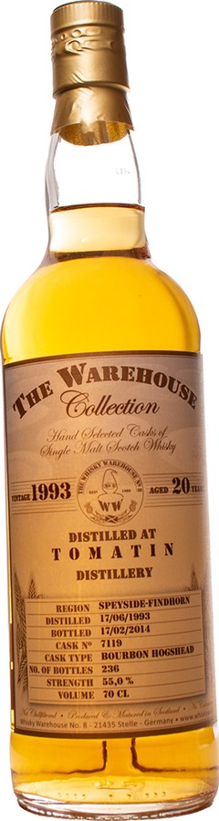 Tomatin 1993 WW8 The Warehouse Collection Bourbon Hogshead #7119 55% 700ml