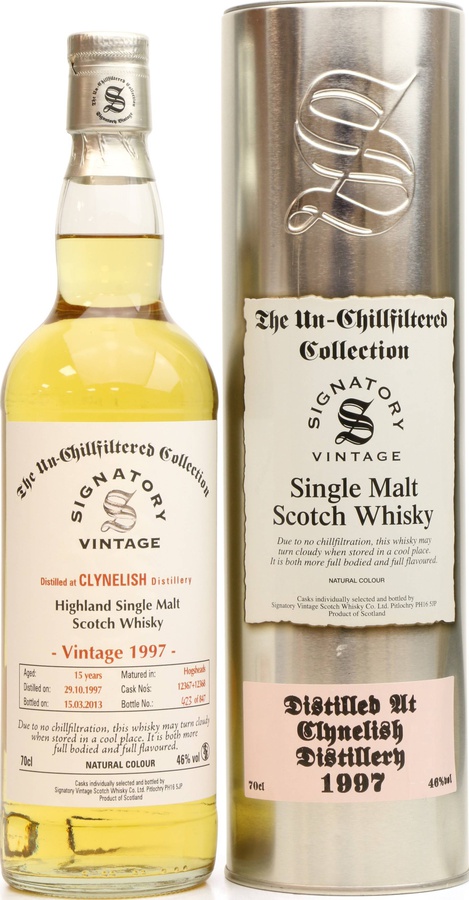 Clynelish 1997 SV The Un-Chillfiltered Collection 12367 + 68 46% 700ml