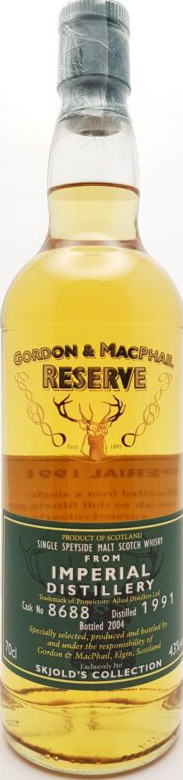 Imperial 1991 GM Reserve Refill Bourbon Barrel #8688 Skjold's Collection 43% 700ml