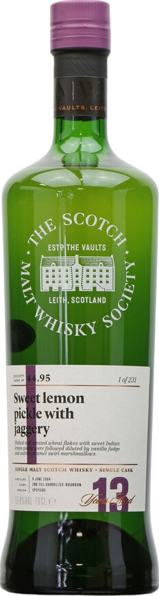 Craigellachie 2004 SMWS 44.95 Sweet lemon pickle with jaggery 2nd Fill Ex-Bourbon Barrel 57.8% 700ml