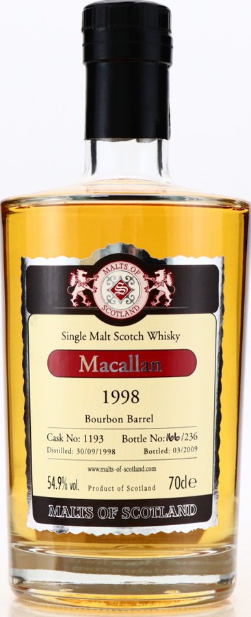 Macallan 1998 MoS Bourbon Barrel #1193 54.9% 700ml