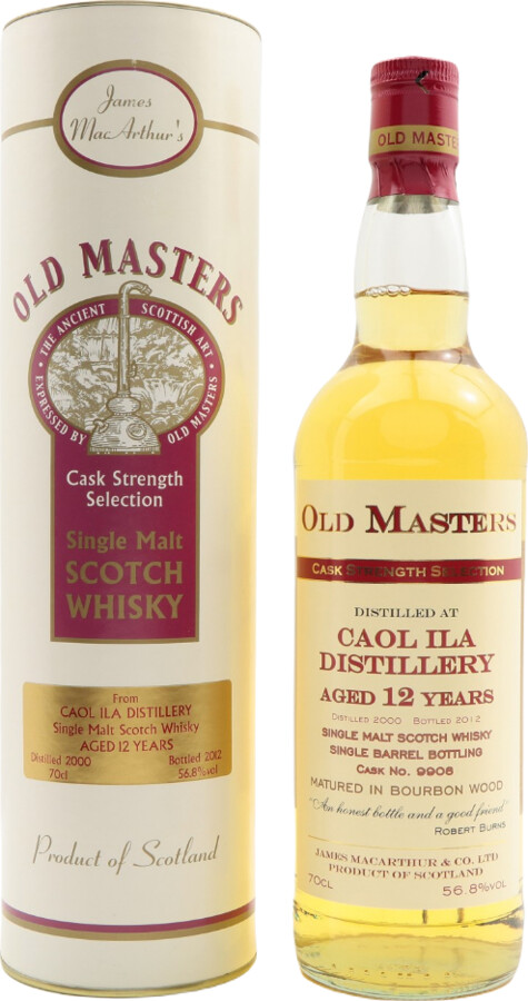 Caol Ila 2000 JM Old Masters Cask Strength Selection #9908 56.8% 700ml
