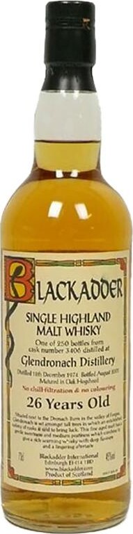 Glendronach 1974 BA Distillery Series 26yo Oak Hogshead #3406 45% 700ml