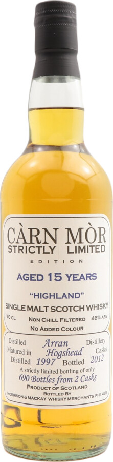 Arran 1997 MMcK Carn Mor Strictly Limited Edition 2 Hogsheads 46% 700ml