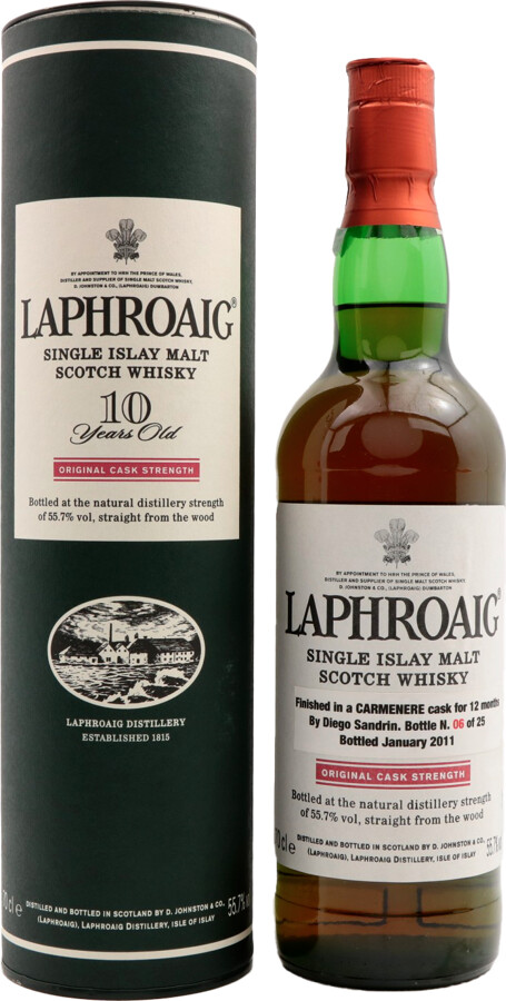 Laphroaig 10yo UD Diego Sandrin 1yo Carmenere Finish 55.7% 700ml