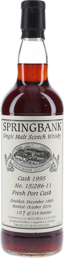 Springbank 1995 Private Cask Bottling 15/286-11 51% 700ml