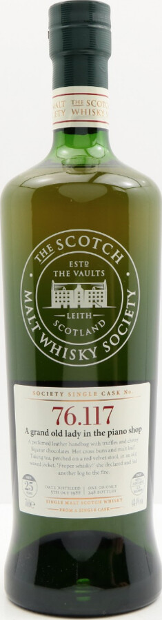 Mortlach 1988 SMWS 76.117 a grand old lady in the piano shop Refill Hogshead 48.4% 700ml