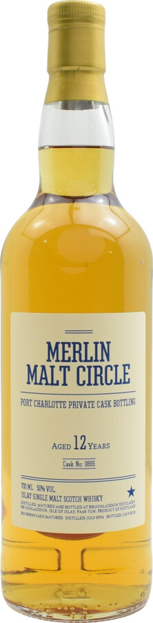 Port Charlotte 2004 Private Cask Bottling 12yo #0865 Merlin Malt Circle 50% 700ml