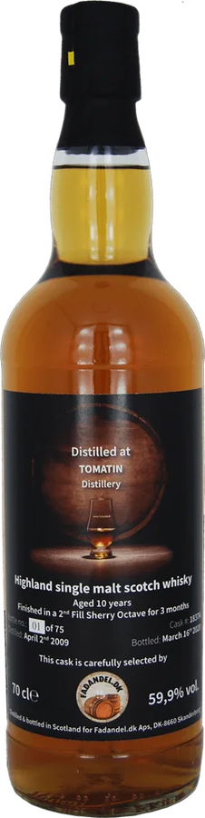 Tomatin 2009 F.dk 2nd Fill Oloroso Octave 1837A 59.9% 700ml