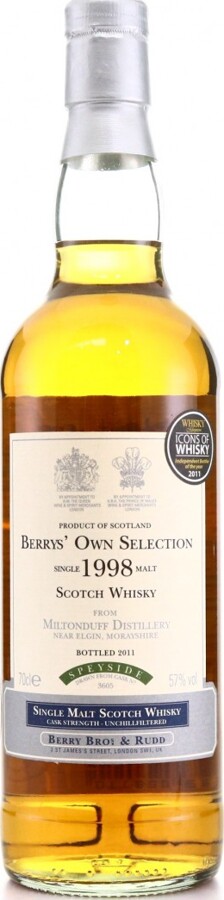 Miltonduff 1998 BR Berrys Own Selection #3605 57% 700ml