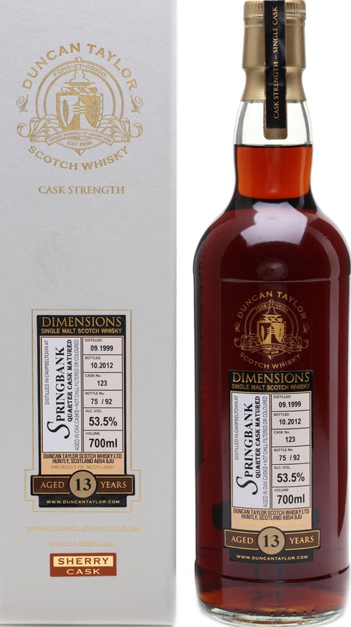 Springbank 1999 DT Dimensions Sherry Cask #123 53.5% 700ml