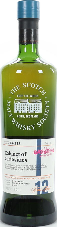 Craigellachie 2007 SMWS 44.115 Cabinet of curiosities Refill Ex-Bourbon Barrel The Gathering at the Vaults 60.8% 700ml