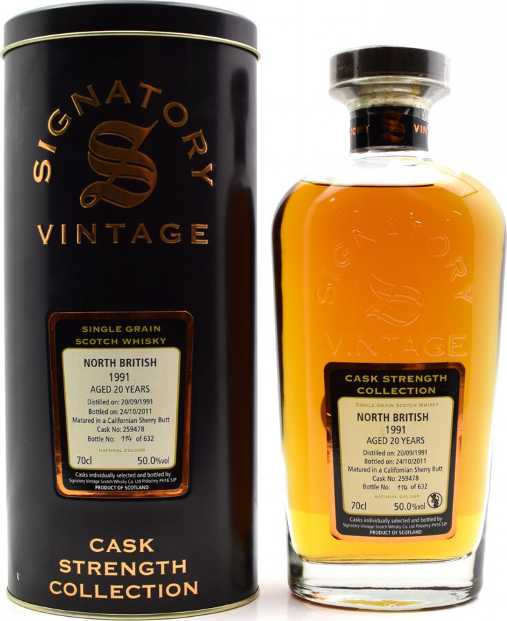 North British 1991 SV Cask Strength Collection Californian Sherry Butt #259478 50% 700ml