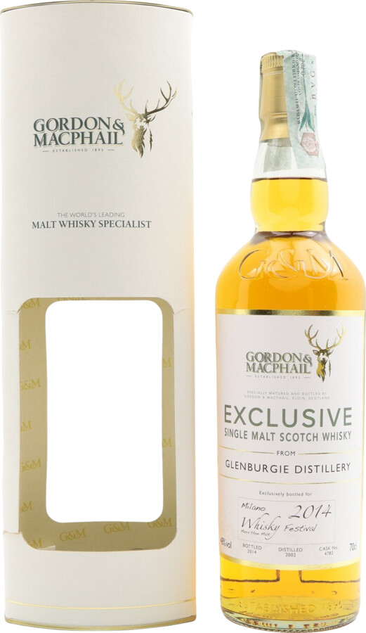 Glenburgie 2002 GM Exclusive Bottled For Milano Whisky Festival 2014 1st Fill Bourbon Barrel #4782 48% 700ml
