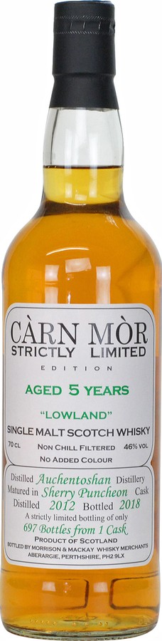 Auchentoshan 2012 MMcK Carn Mor Strictly Limited Edition 5yo Sherry Puncheon 46% 700ml