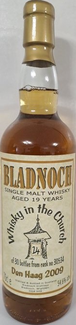 Bladnoch 1990 Whisky in the Church Den Haag 2009 Bourbon #30534 54.6% 700ml