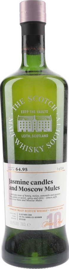 Mannochmore 2006 SMWS 64.95 Jasmine candles and Moscow Mules 1st Fill Ex-Bourbon Barrel 58.6% 700ml