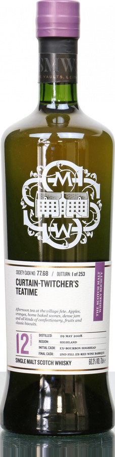 Glen Ord 2008 SMWS 77.68 Curtain-twitcher's teatime 2nd Fill Ex-Red Wine Barrique 60.3% 700ml