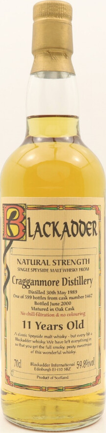 Cragganmore 1989 BA Natural Strength Oak Cask #1467 59.8% 700ml