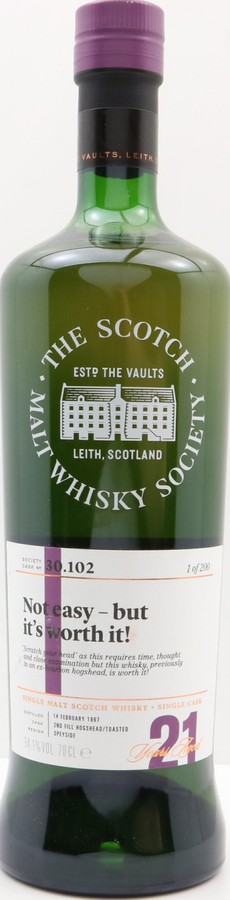 Glenrothes 1997 SMWS 30.102 Not easy but it's worth it 54.1% 700ml