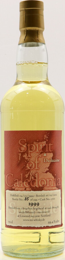Dailuaine 1999 MrW Spirit of Caledonia 13yo Bourbon Hogshead #3701 59.4% 700ml