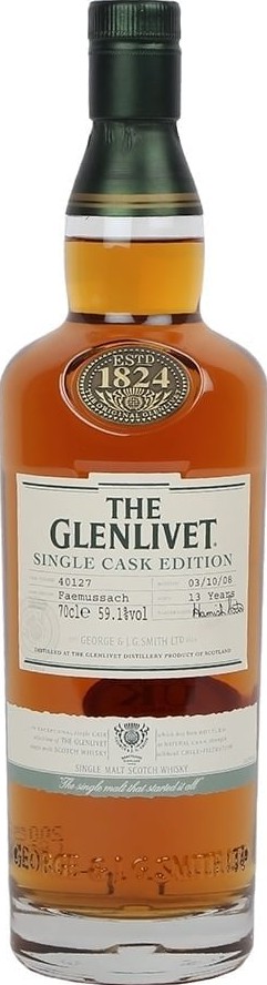 Glenlivet 13yo Faemussach Single Cask Edition 2nd Fill Sherry Butt #40127 59.1% 700ml