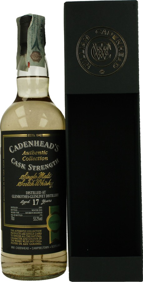 Glenrothes 2001 CA Authentic Collection Bourbon Hogshead 53.2% 700ml