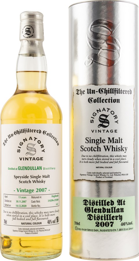 Glendullan 2007 SV The Un-Chillfiltered Collection 319299 + 319309 46% 700ml