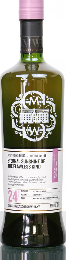 Glen Grant 1996 SMWS 9.183 Eternal sunshine of the flawless kind Refill Ex-Bourbon Hogshead 62.3% 700ml