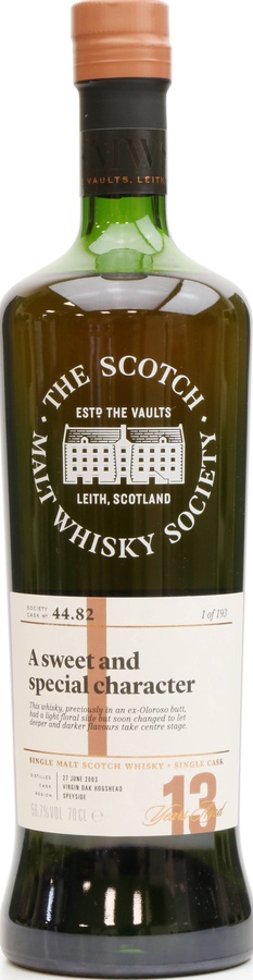 Craigellachie 2003 SMWS 44.82 a sweet and special character 56.7% 700ml