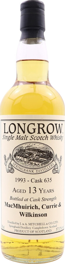 Longrow 1993 Private Bottling 13yo #635 MacMhuirich Currie & Wilkinson 57.1% 700ml