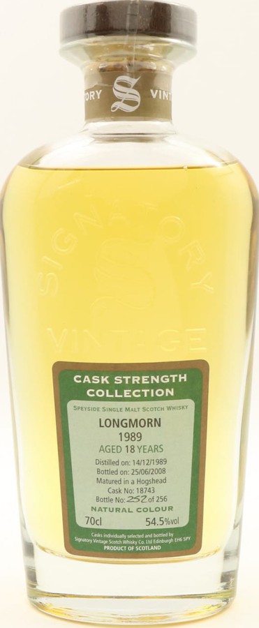 Longmorn 1989 SV Cask Strength Collection Sherry Hogshead #18743 54.5% 700ml