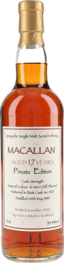 Macallan 1989 AcL Private Edition Butt Cask #8271 59.4% 700ml