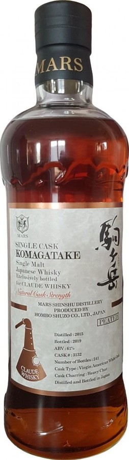 Mars 2015 Komagatake Peated #3132 Claude Whisky 61% 700ml