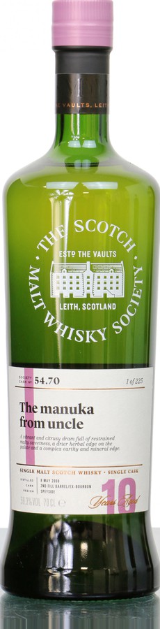 Aberlour 2008 SMWS 54.70 The manuka from uncle 2nd Fill Ex-Bourbon Barrel 59.3% 700ml