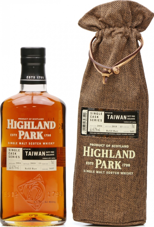 Highland Park 2004 Single Cask Series Refill Butt #5685 Taiwan Duty Free 65.7% 700ml