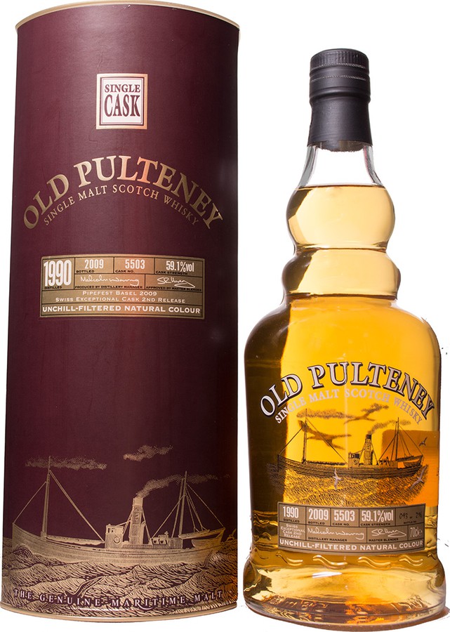 Old Pulteney 1990 Swiss Exceptional Cask 2nd Release Bourbon #5503 for Pipe-Fest Basel 2009 59.1% 700ml
