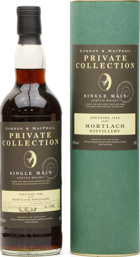 Mortlach 1968 GM Private Collection First Fill Sherry Hogshead #4836 45% 700ml