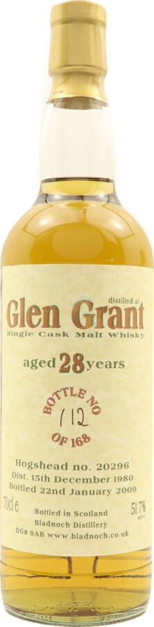 Glen Grant 1980 BF 28yo Bourbon Cask #20296 51.7% 700ml