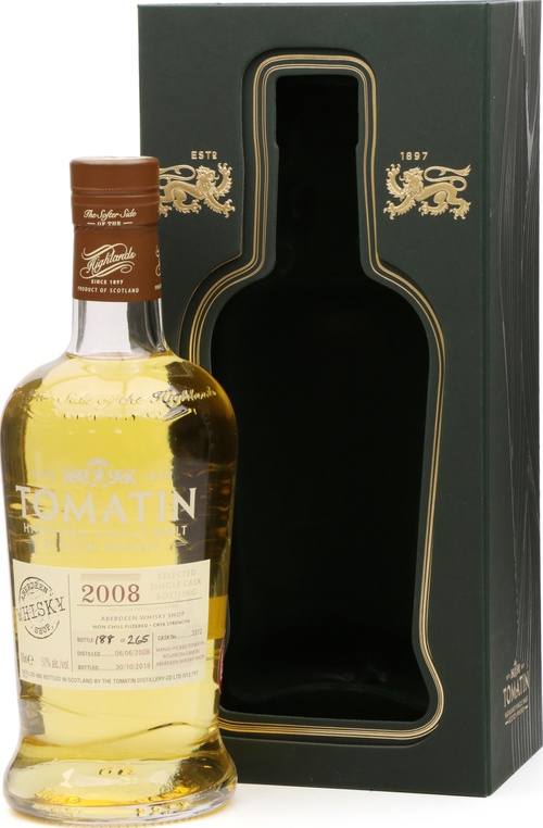 Tomatin 2008 Selected Single Cask Bottling #165 The Whisky Club Australia 50% 700ml