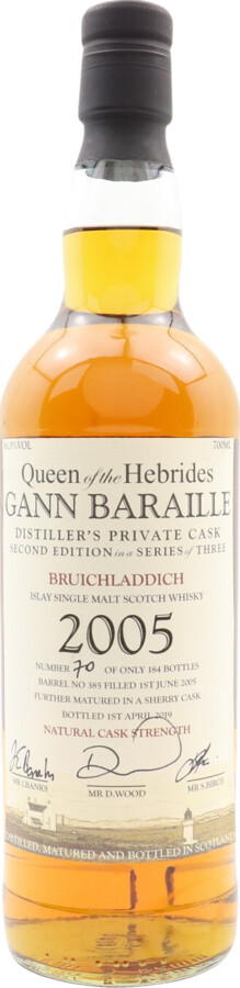 Bruichladdich 2005 Gann Baraille Distiller's Private Cask #385 61.5% 700ml