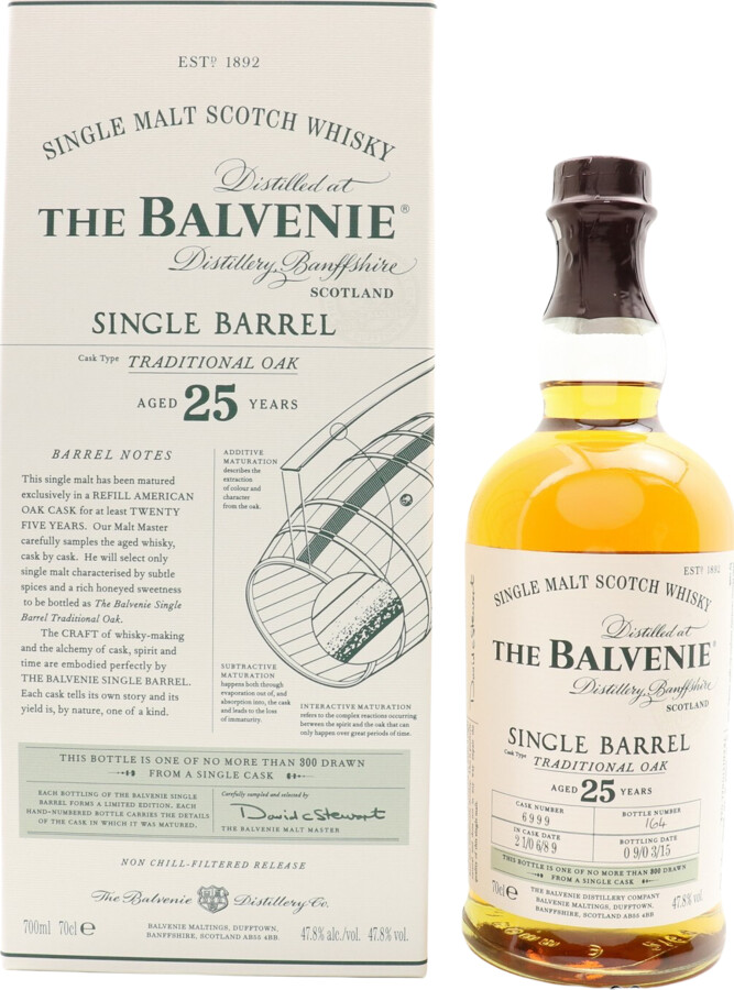 Balvenie 1989 Single Barrel Traditional Oak Cask no.6999 25yo #1869 47.8% 700ml